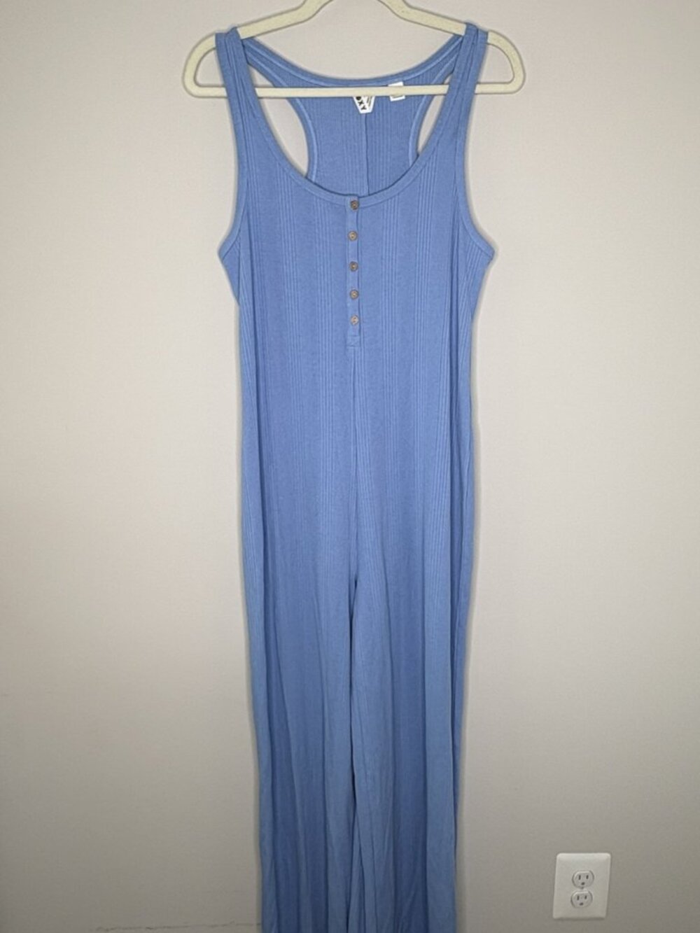 Roxy Running Tide Sleeveless Wide Leg Jumpsuit – Cornflower Blue – Small - Picture 4 of 15